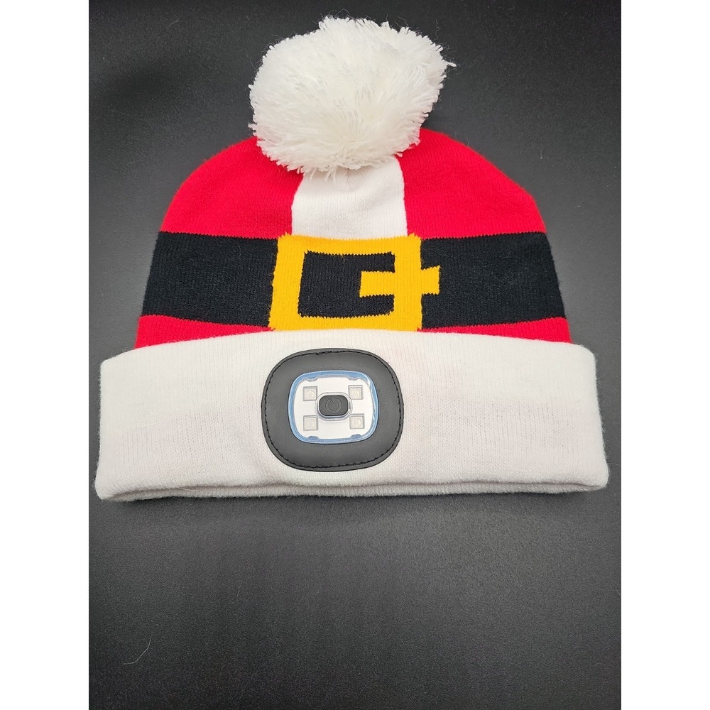 Night Scope Kids LED Rechargeable Beanie Cap Pom Hat  SANTA